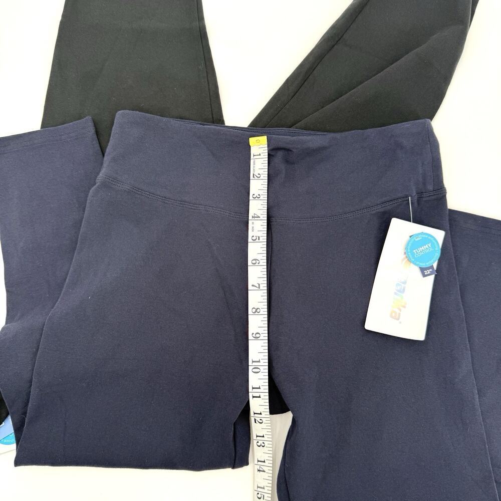 2 Marika Brooke High Rise Tummy Control Mid Calf Capri Size XL Blue & Black New! - Picture 14 of 14